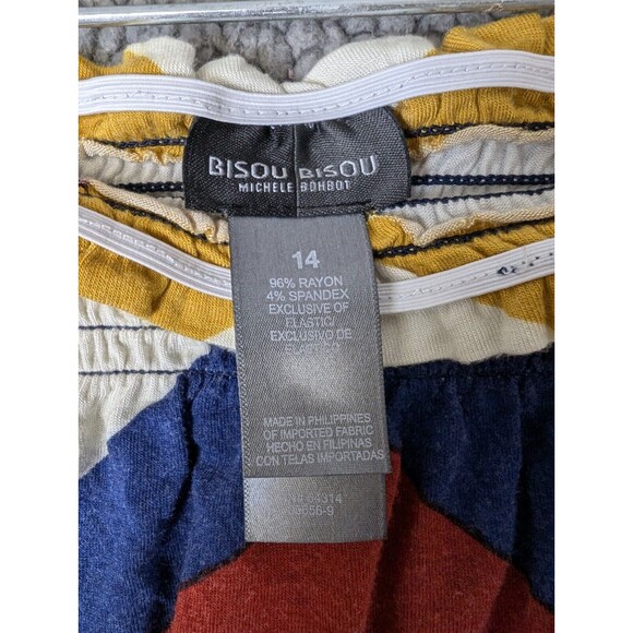 Bisou Bisou Maxi Dress Strapless Smock Chevron Color Block Size 14 Sundress - Picture 2 of 7